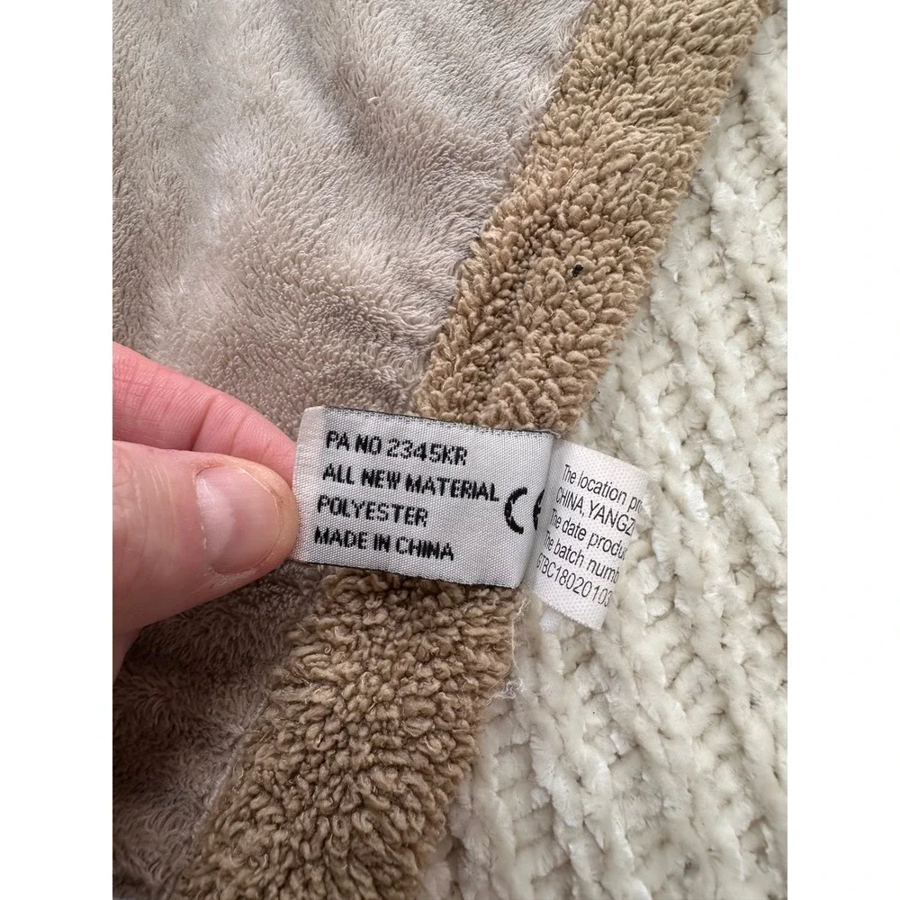 Unipak Lion‎ Baby Security Blanket Lovey Tan Brown Plush Sherpa Trim 14
